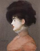 Edouard Manet Portrait of Irma Brunner in a Black Hat Spain oil painting artist